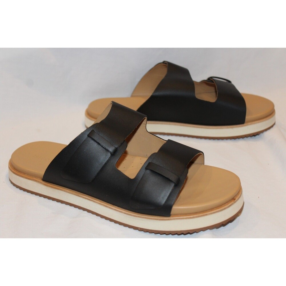 ANTHROPOLOGIE NISOLO GO-TO‎ FLATFORM PLATFORM LEATHER SANDALS SHOES BLACK 9.5